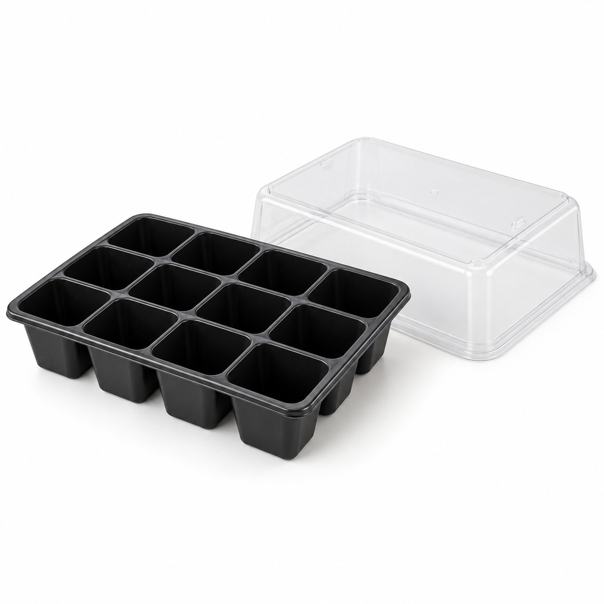 12-Cell Seed Starting Tray with Clear Humidity Dome, 15 x 8 x 6 in